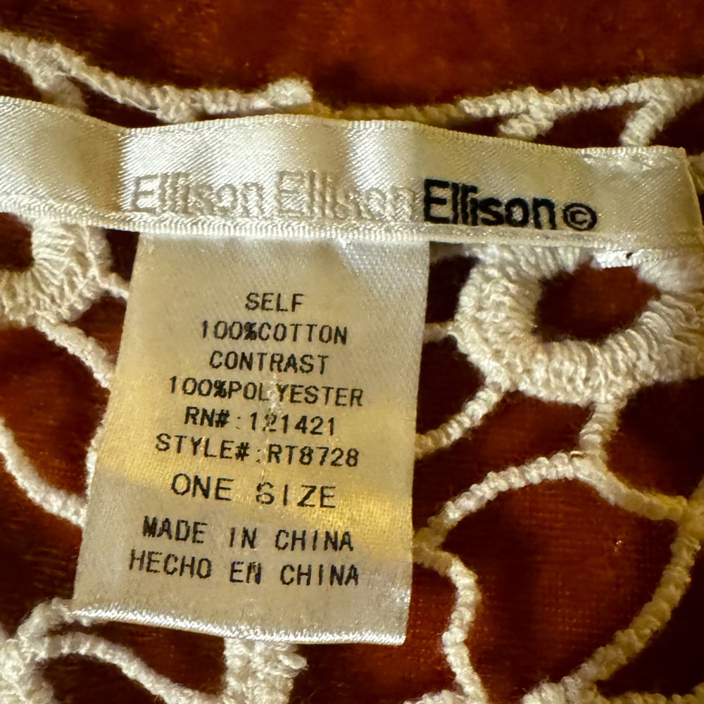 Ellison Crochet & Embroidered Top &/Or Cover Up, Womens *One Size* - Picture 3 of 11